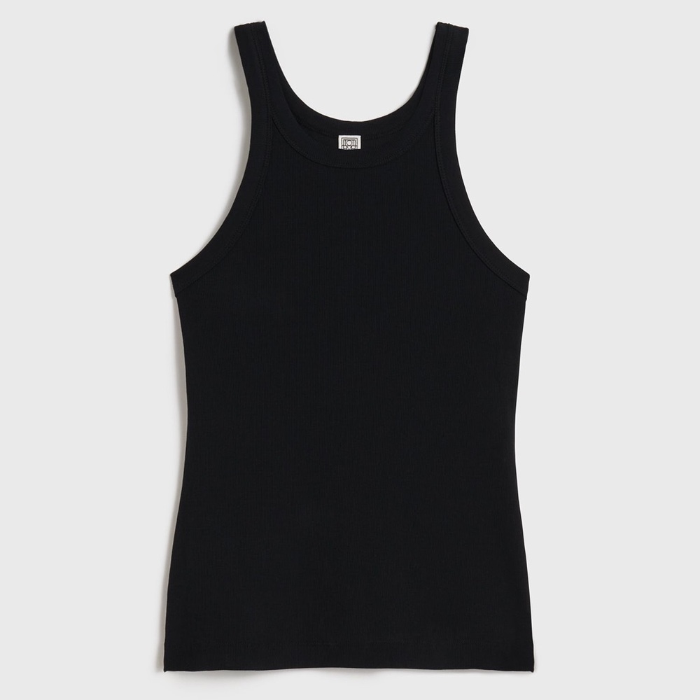 Toteme Curved Ribbed Tank Top - Women’s XS - Black